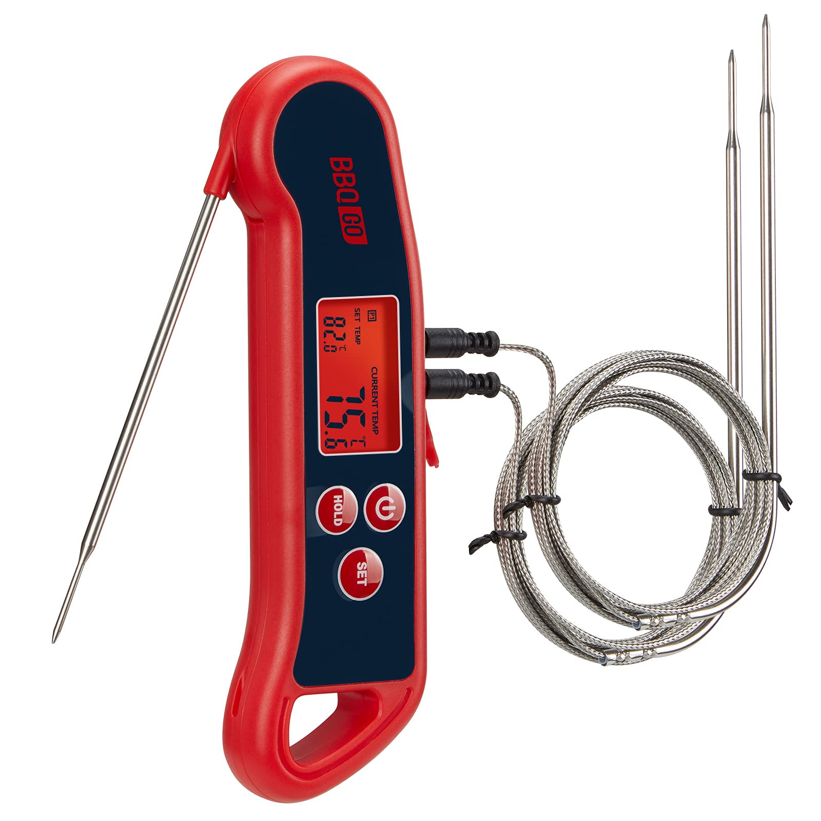 Inkbird Meat Thermometer BG-HH2P Instant Read Foldable Food Thermometer with 2 Detachable Wired Probe Backlight and Alarm for Outdoor Indoor BBQ Grill Smoker Oven Kitchen (B09CYCX8K8) Amazon Price History, Amazon Price Tracker