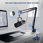 FDUCE SL40+ Microphone dynamique Podcast,USB/XLR Kit de micro pour podcasting, gaming & streaming, Boom Arm Stand Dynamic Mic, sortie d'écouteur encastrée, bouton musé, bouton de gain