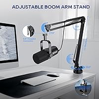 Vista 8 de FDUCE - Micrófono dinámico, micrófono XLR/USB para PC de grabación de podcast, voz en off para transmisión, micrófono de metal para estudio