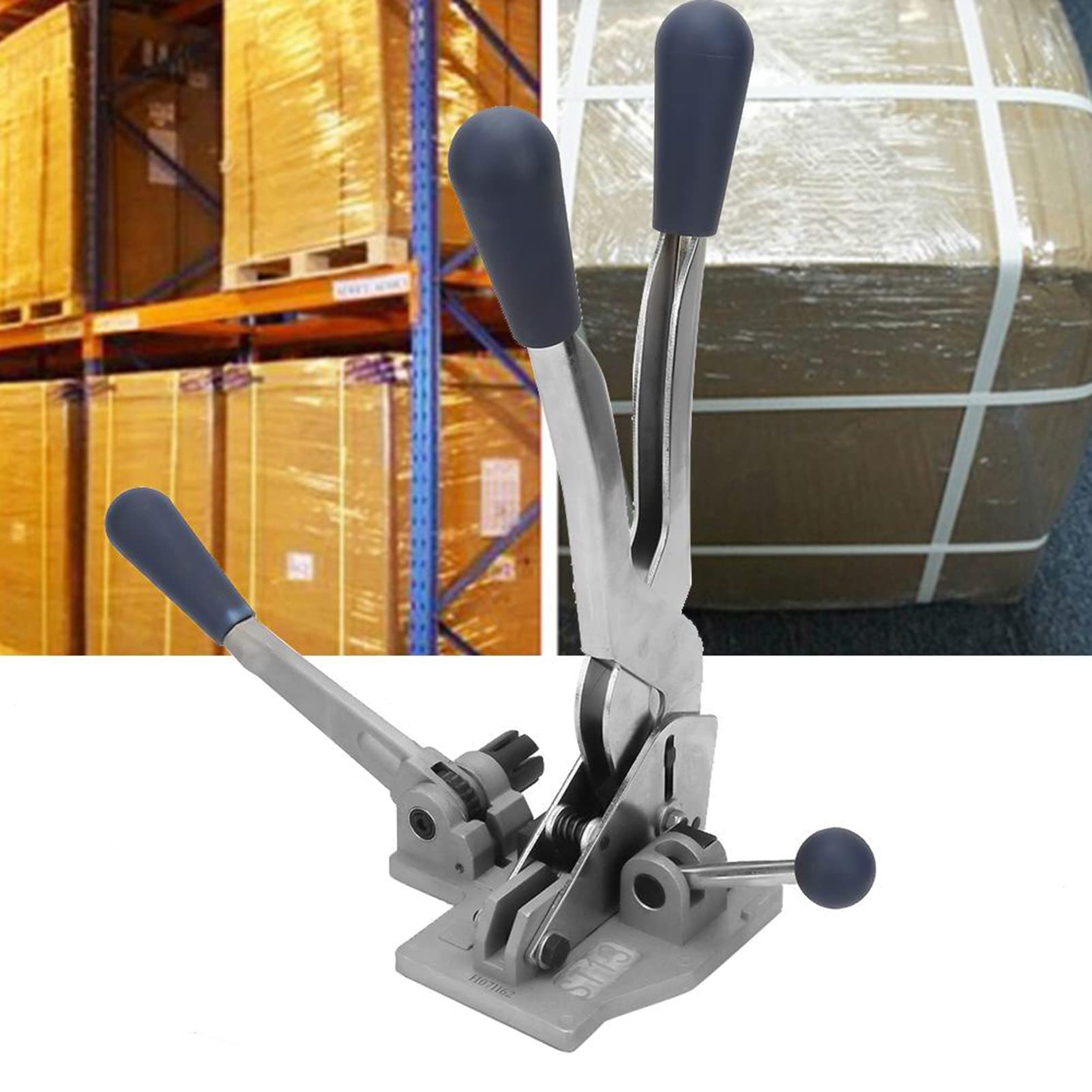 Macchina Imballatrice 3 in 1 reggiatrice manuale Piegatrice Tenditore Manuale per Reggetta in Acciaio, Efficiente Strumento di Fascettatura Portatile Machines d'emballages moulants industriels