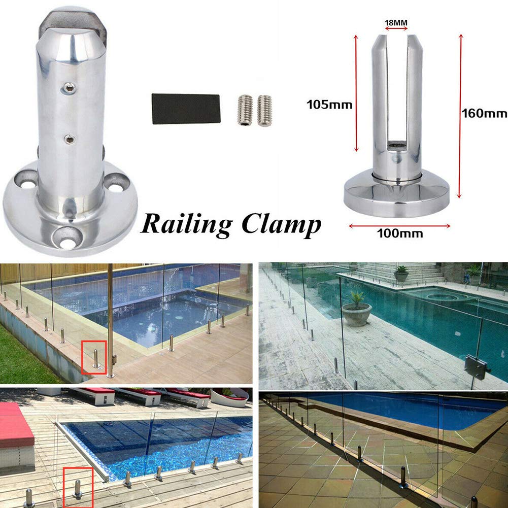 MOVKZACV Glass Clamp, Stainless Steel Spigots Stairs, Glass Fence Clamp