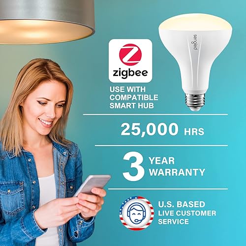 Miniatura 3 de Sengled Zigbee BR30 - Bombilla inteligente, funciona con SmartThings y Echo con concentrador integrado, control de voz con Alexa y Google Home,