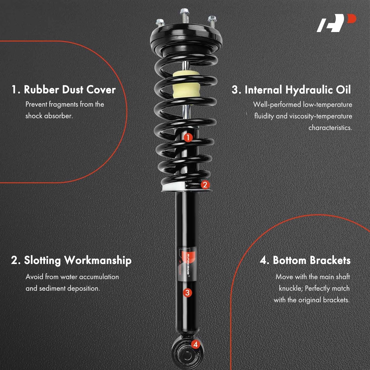 A-Premium Front Struts Compatible with Ford Thunderbird 2002 2003 2004 2005-2x Replacement Suspension Complete Strut Assembly Shock with Coil Spring