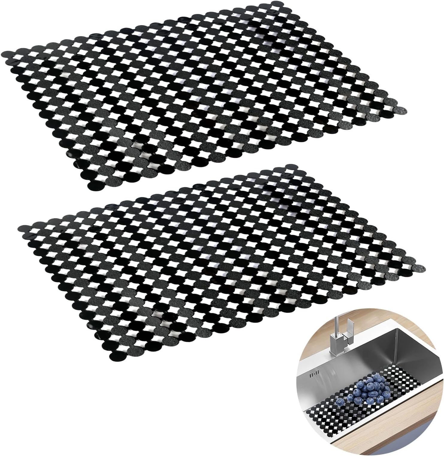 Smart Design Kieselstein-Spülbeckenmatte 40x29cm - Rutschfeste Schutzmatte Für Küchenspüle