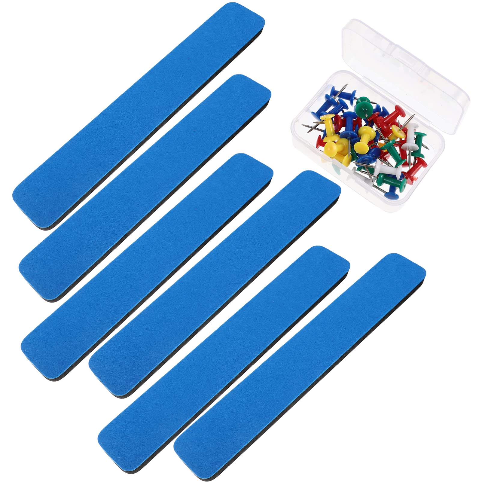 Angoily 1set Felt Bulletin Board Strips Pushpins Self-Adhesive Memo Display for Classroom and Home Wall Decoration Storage Box for Notes and Photos