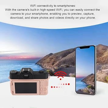 Digital Camera WiFi 48MP Auto Focus 4K Video Camera 16x Digital Zoom Vlogging Camera with 3 Inch 180° Folding Screen Removable Wide Angle Lens Compact Camera for