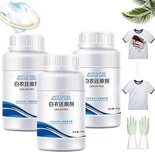 Household White Clothing Reducing Agent,White Laundry Whitener,White Clothing Stain Remover,White Clothes Reducing Agent,Remove Stains Reducing Agent (3pcs,300g)