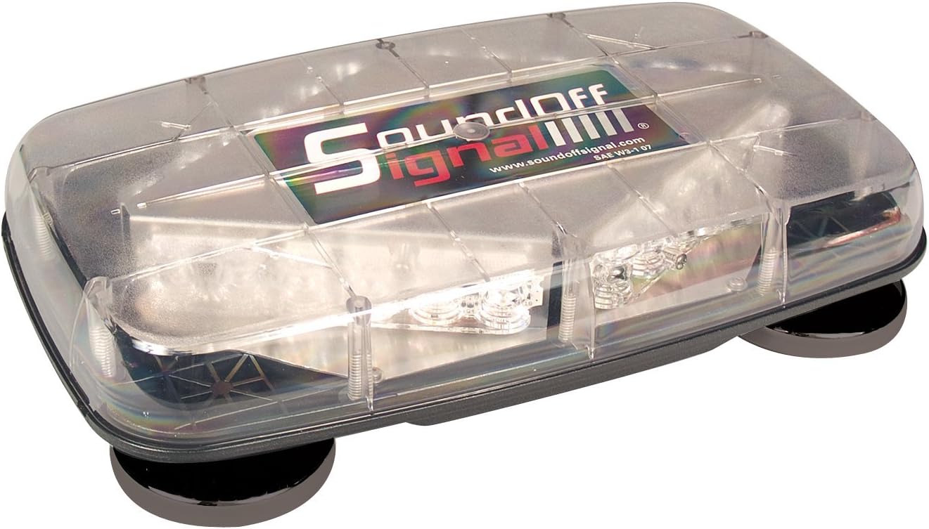 SoundOff Signal (EPL7M+RC) Pinnacle EPL7000 Red Mini Light Bar with Magnetic Mount