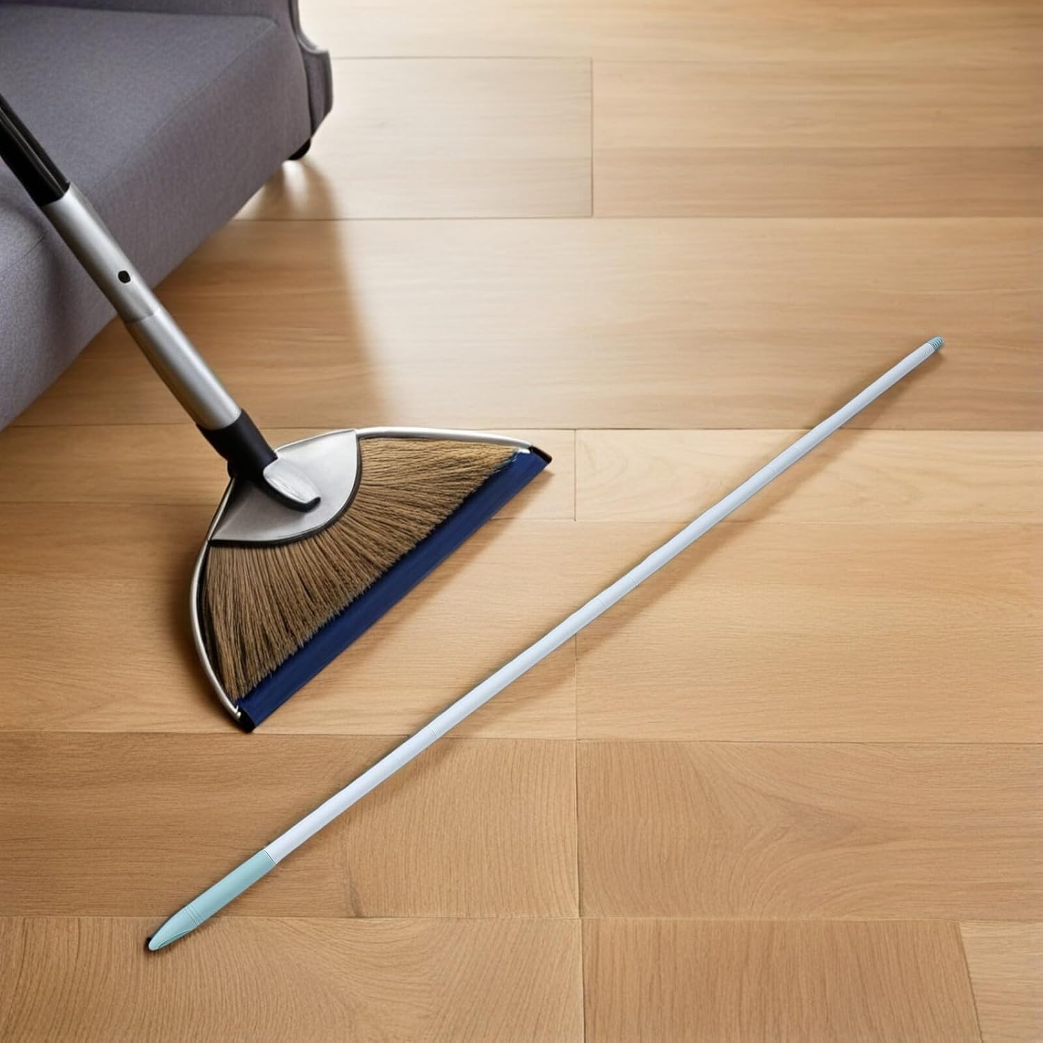 Mop Replacement Handle Stick 4-Section Extendable Screw-on American Thread Floor Mop Extension Pole for Home and Commercial Floor Cleaning