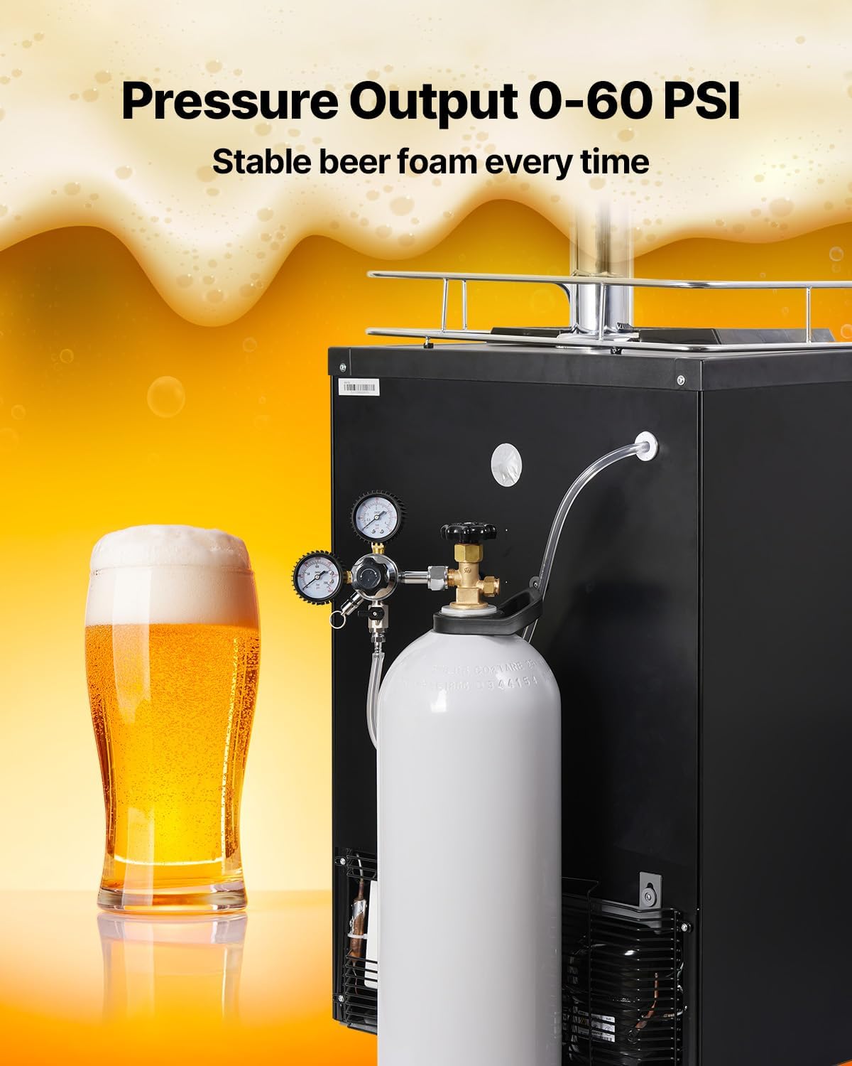 VEVOR CO2 Tank, 20 lbs New Aluminum Alloy Cylinder, CO2 Air Tank with Light Spray Coating, CGA320 Valve, Handle, Built-in Purple Copper Siphon, DOT Approved Cylinder for Draft Beer Dispensing