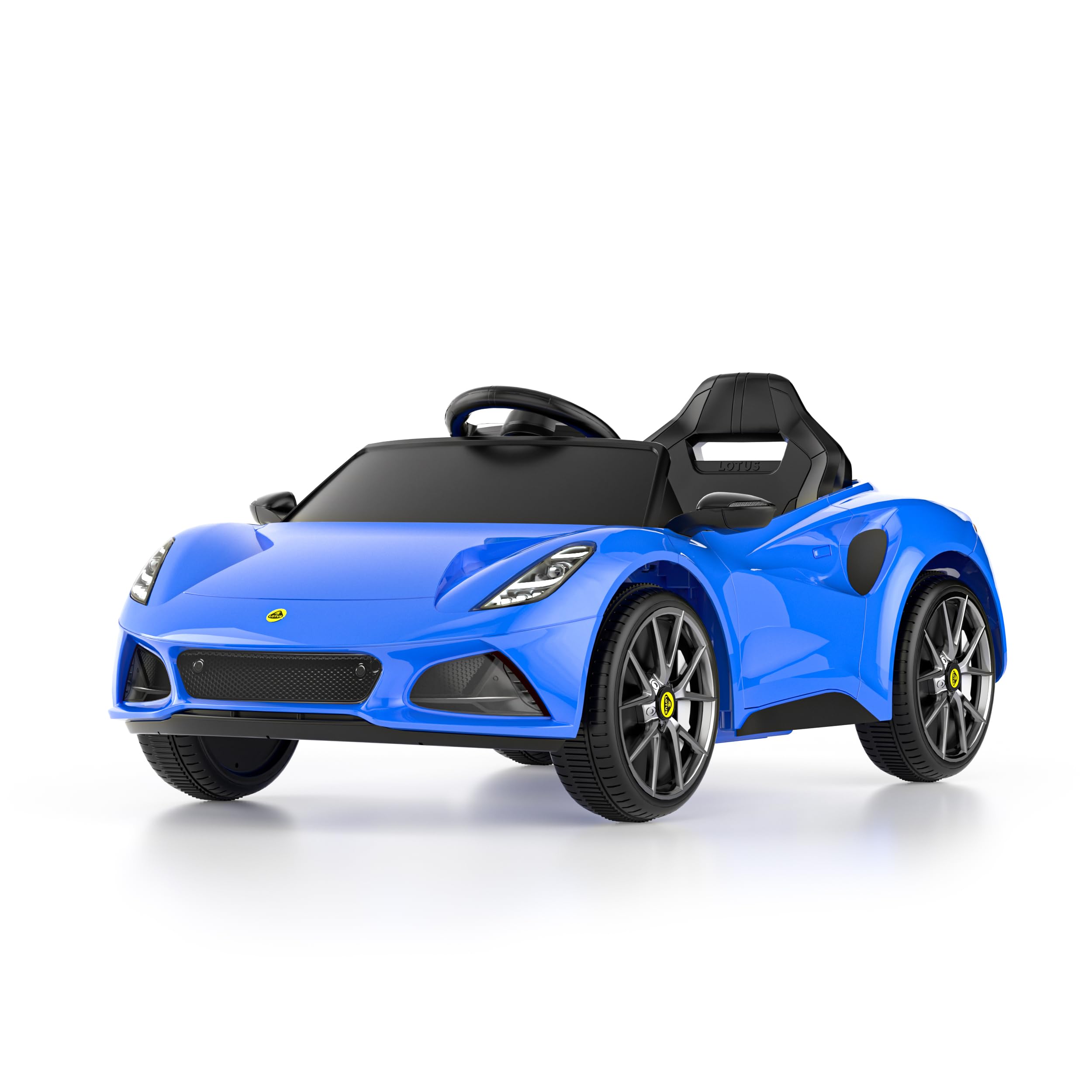 Lotus Emira Children Electric Ride On Car with 12V Battery Bluetooth Remote Control LED Lights MP3 Player 3-6 Years (Blue)
