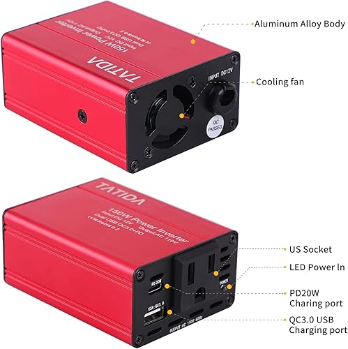 Miniatura 4 de 300 W inversor de corriente modificado convertidor de onda sinusoidal para el hogar coche RV con tomas de CA convertidor DC 12 V en a AC 117 V hacia
