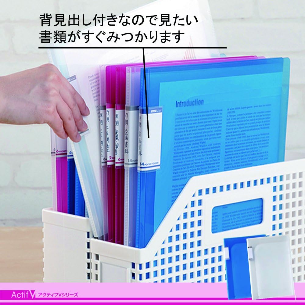 Sekisei ACT-5914 Active V Clear Book, 14 Pockets, A4, Clear