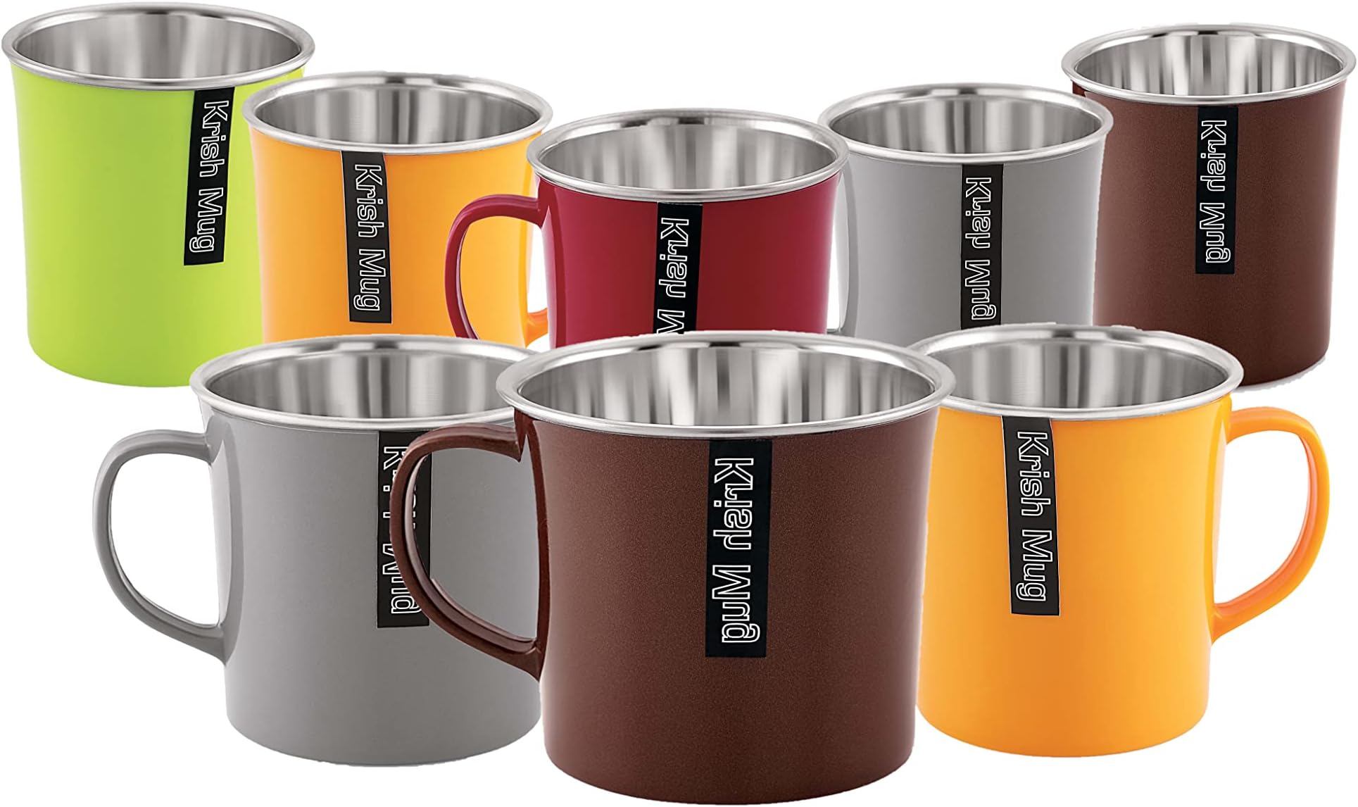 Nabhya 270 ML Inner Steel Plastic Cups for Coffee Tea , Camping Mugs with Handle, Portable & Easy Clean Cups for Coffee Tea , Mugs with Handle, Portable & Easy Clean Random Color (270 ML- 8 Piece)