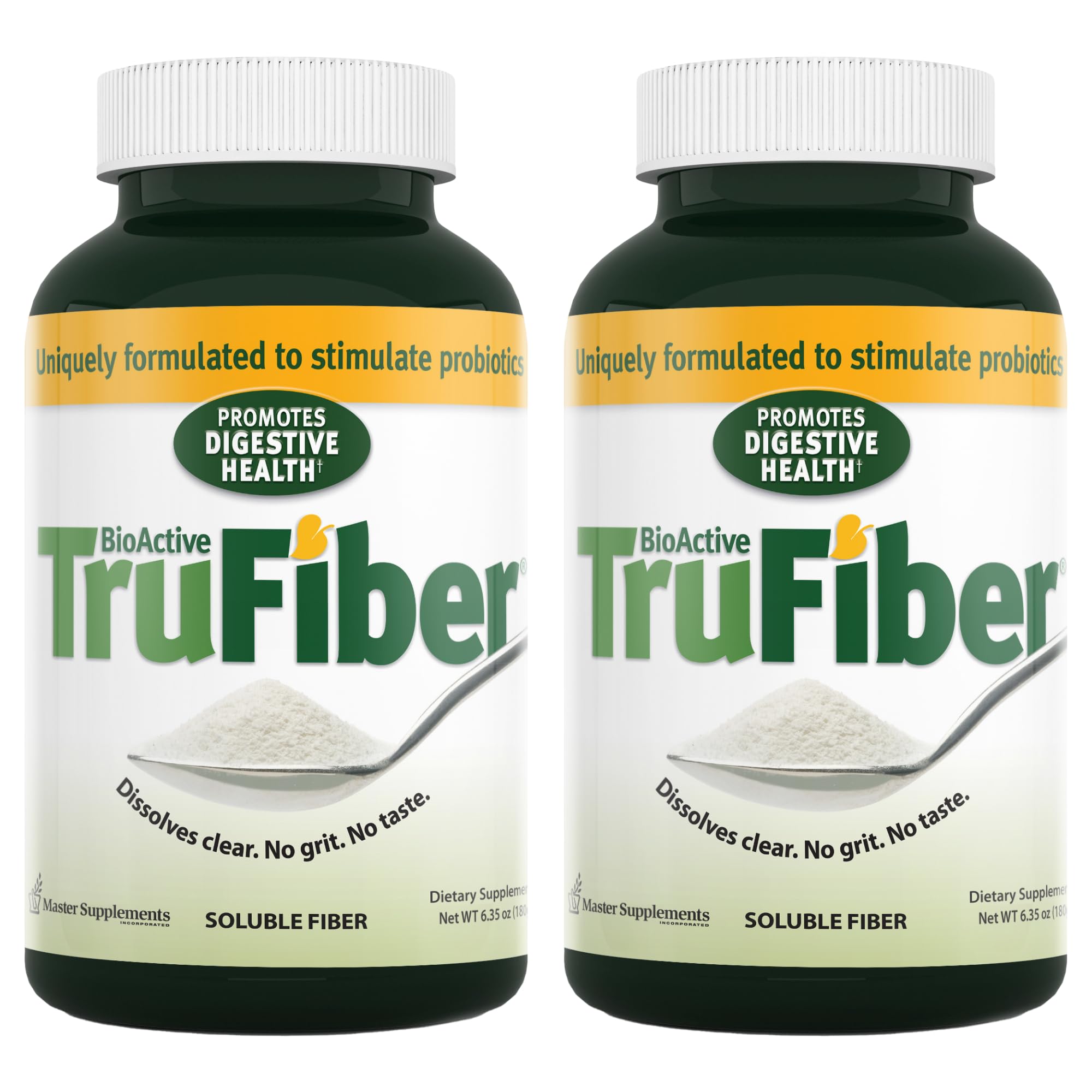 Master Supplements TruFiber - 6.35 oz, Pack of 2 - Prebiotic Fiber to Help Boost Probiotic Growth - Supports Digestive Health - Vegan, Gluten Free - 100 Total Servings