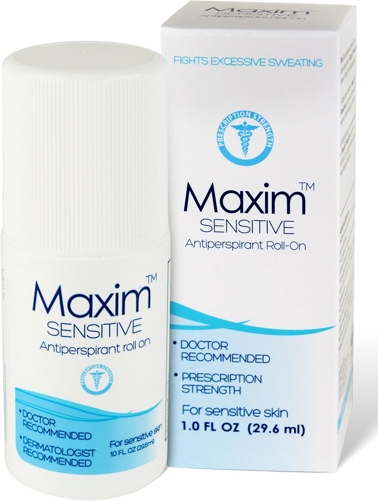 Clinical Strength Antiperspirant Men, Unscented Antiperspirant for Women, Effective Clinical Antiperspirant for Sweat & Odor, Maxim Antiperspirant Roll-On, 1 Pack, 1 Fl Oz, Sensitive