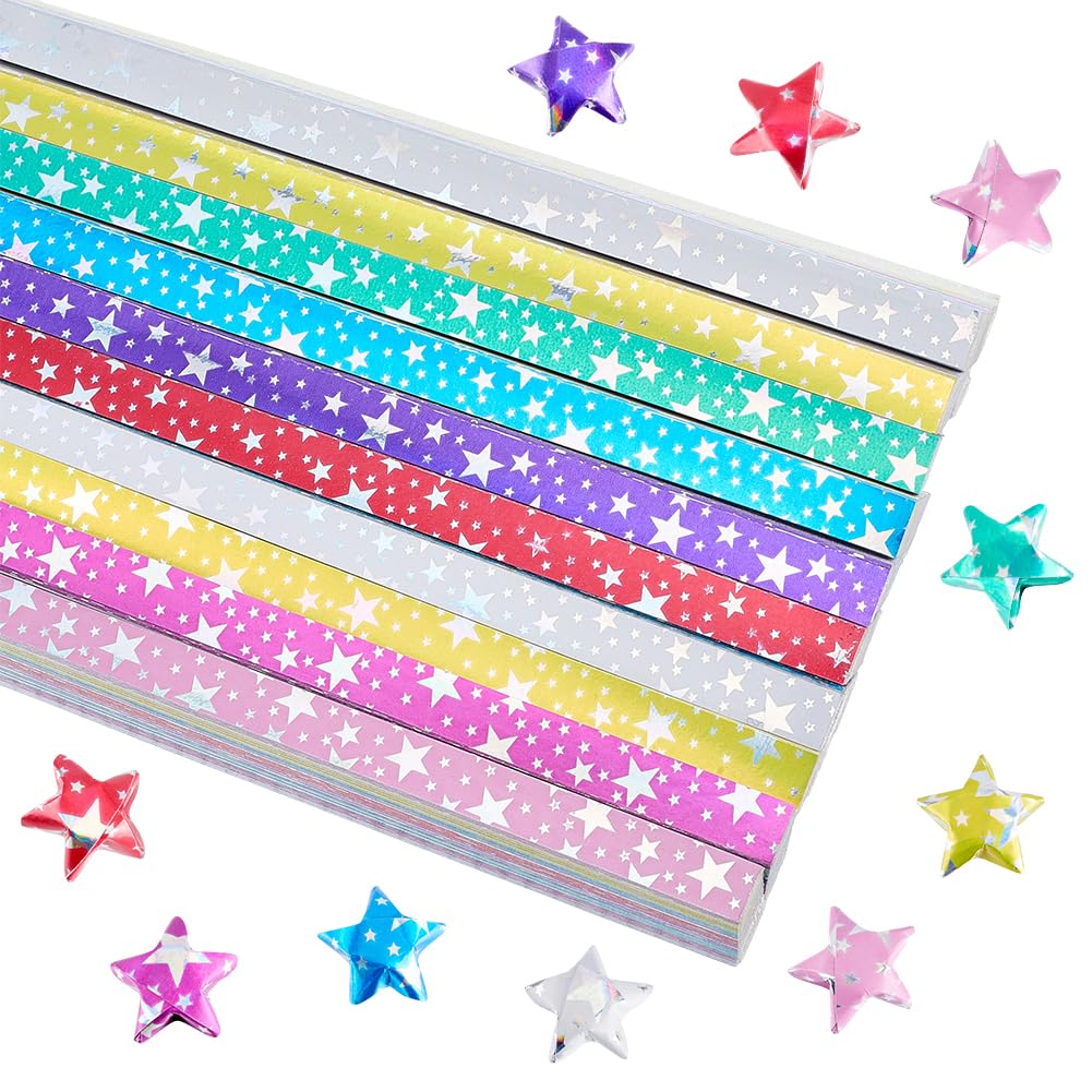 Papier origami étoiles anti-déchirure SUNNYCLUE pliage facile bandes nacrées pour débutant