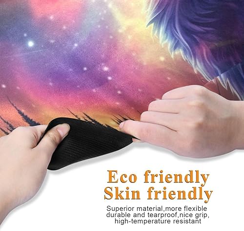 Miniatura 2 de Wassud Wolf - Tapete de yoga para mujeres y hombres, 71 x 26 pulgadas, plegable, antideslizante, para pilates, aeróbicos, ejercicios de suelo con