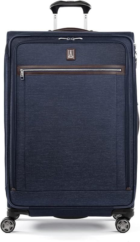 Travelpro Platinum Elite - Equipaje giratorio a cuadros, color azul marino, 29 pulgadas | Lado blando expandible con puerto USB, valija incorporada, 8 ruedas y candado aprobado por la TSA para viajeros