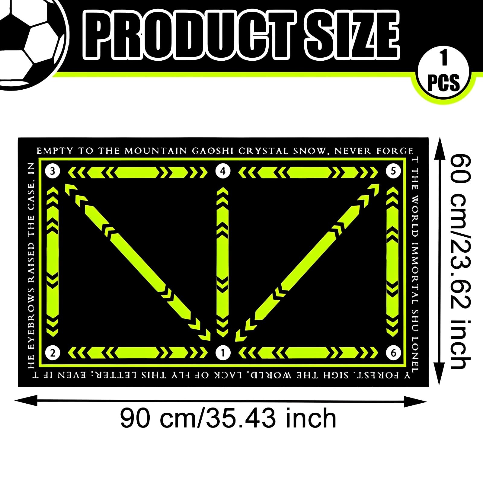Tappetino Da Allenamento per Calcetto,60 X 90 Cm Tappetino Da Calcio,Blu Antiscivolo per Allenamento,Allenamento Calcio per Bambini/Adulti,Silenzioso,Regali per Gli Appassionati E Bambino Di Calcio