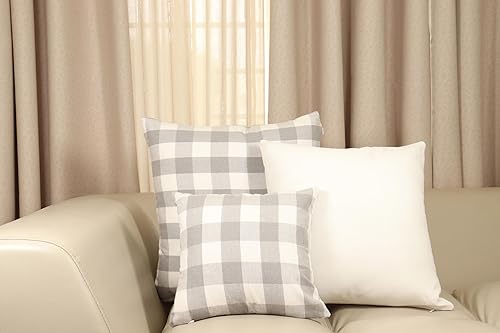 Miniatura 8 de Juego de 2 fundas de almohada cuadradas de búfalo a cuadros, 100% algodón para decoración de primavera y verano, sofá de cama de automóvil, 20 x 20