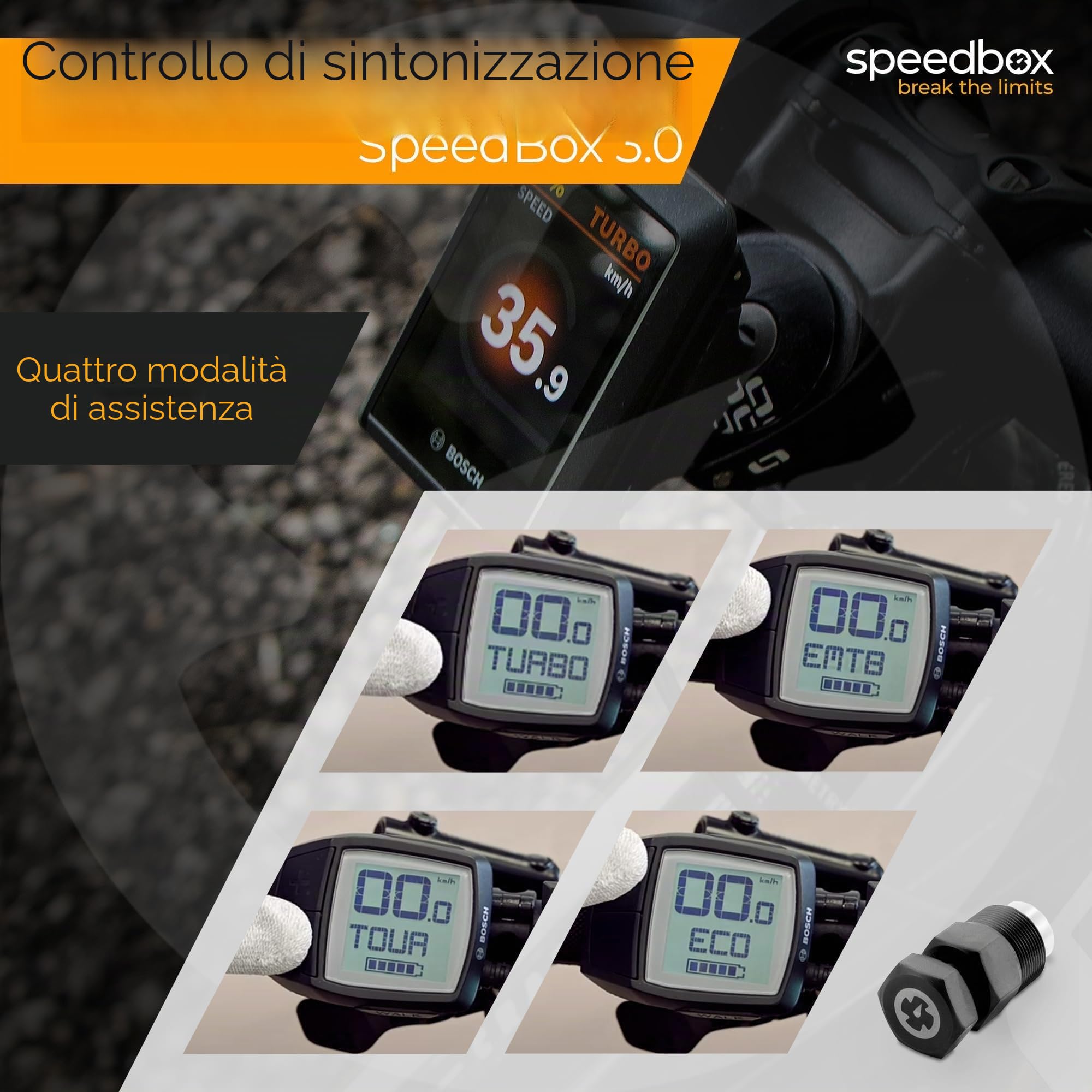 SpeedBox 3.0 compatibile con Bosch + estrattore pedivelle/Tuning E-Bike per sbloccare il limitatore di velocità dei motori elettrici Bosch 2014-2024 / Velocità illimitata
