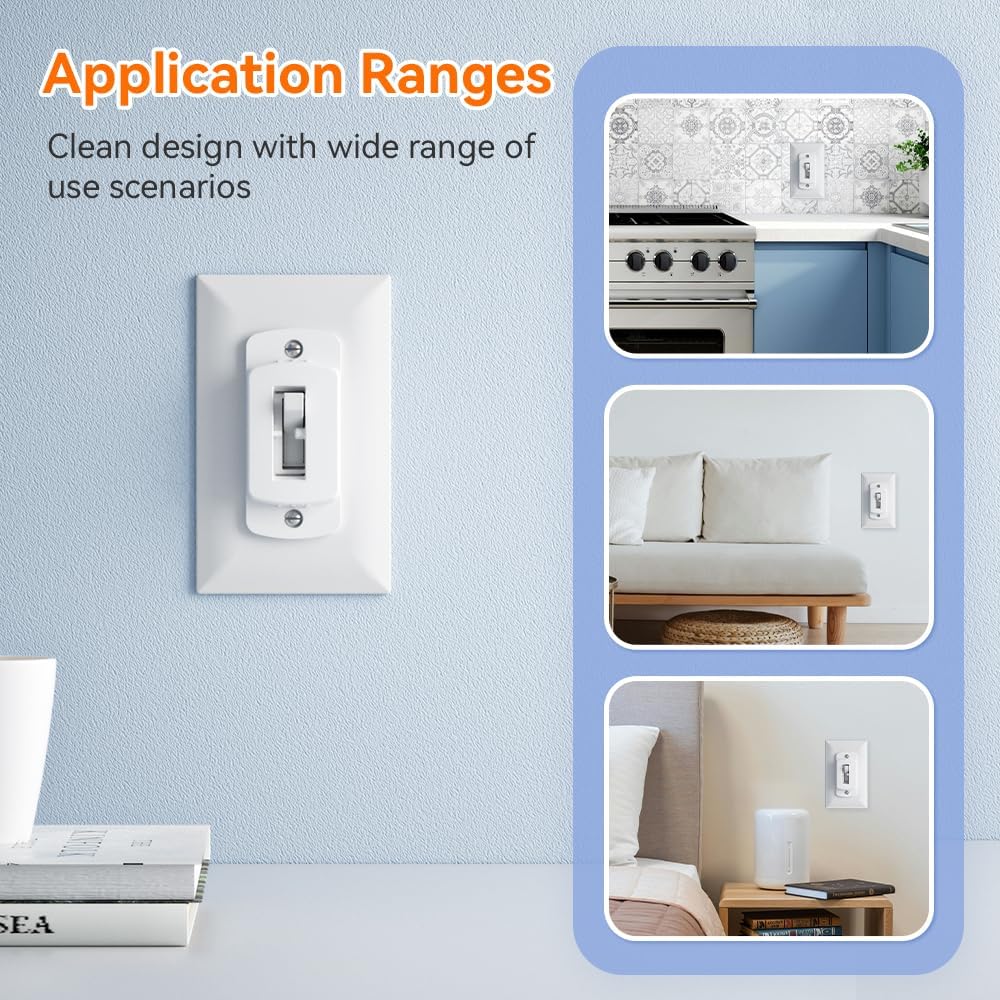 SAFELON 6 PCS Light Switch Cover Guard for Baby Safety, Childproof Light Switch Locks, Wall Switch Covers Prevents Kids from Turning The Lights On and Off image 5