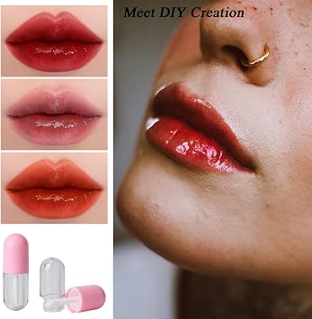 10 Pcs 2 ml Empty Lip Gloss Tubes Containers, Lip Balm Bottle with 5 ml Refillable Squeeze Tube