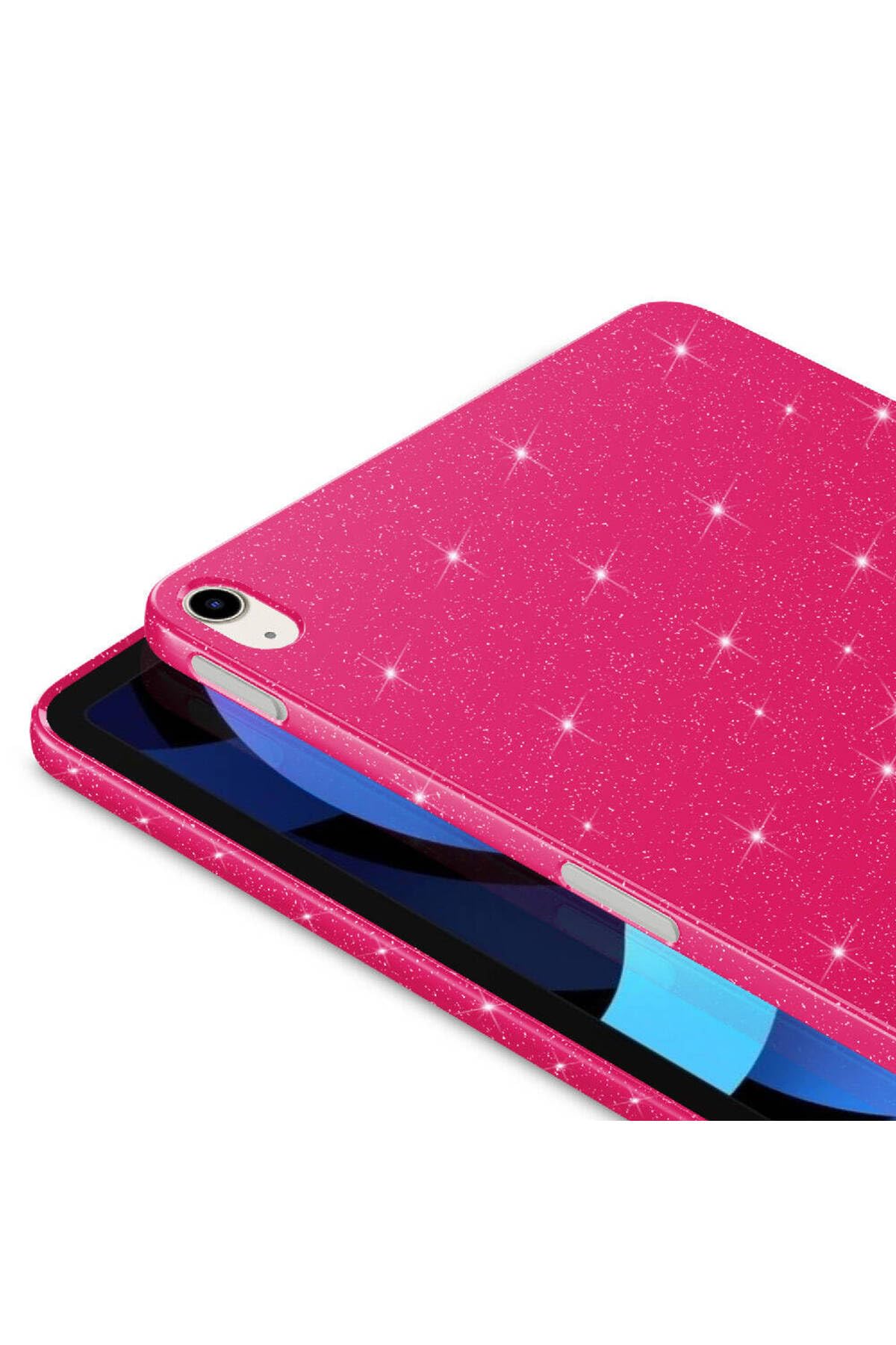 CONSTRAIN - iPad Air 11 2025 M3 Simli Parlak Görünümlü JoieCreatif Tablet Koton Kılıf - Pembe Koyu 3