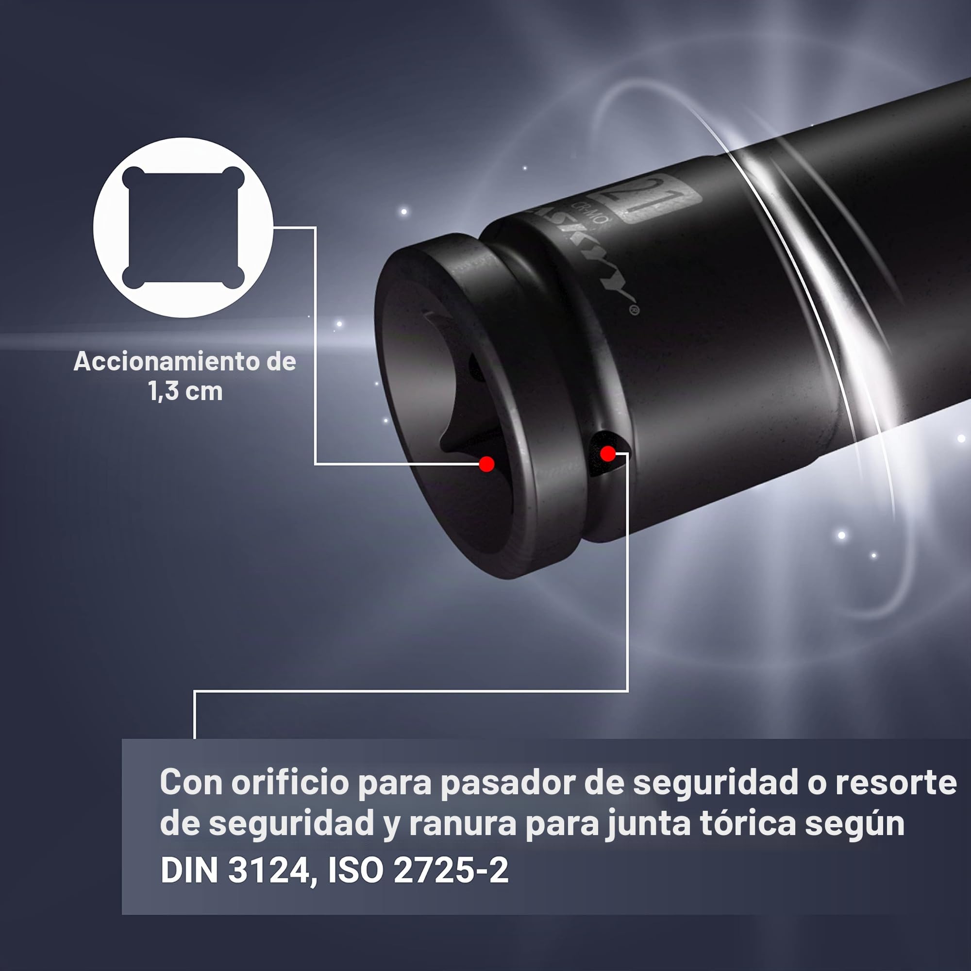 HASKYY Juego de 16 piezas de llaves de impacto para atornillador, 10-32 mm, llaves de vaso con alojamiento de 1/2" -