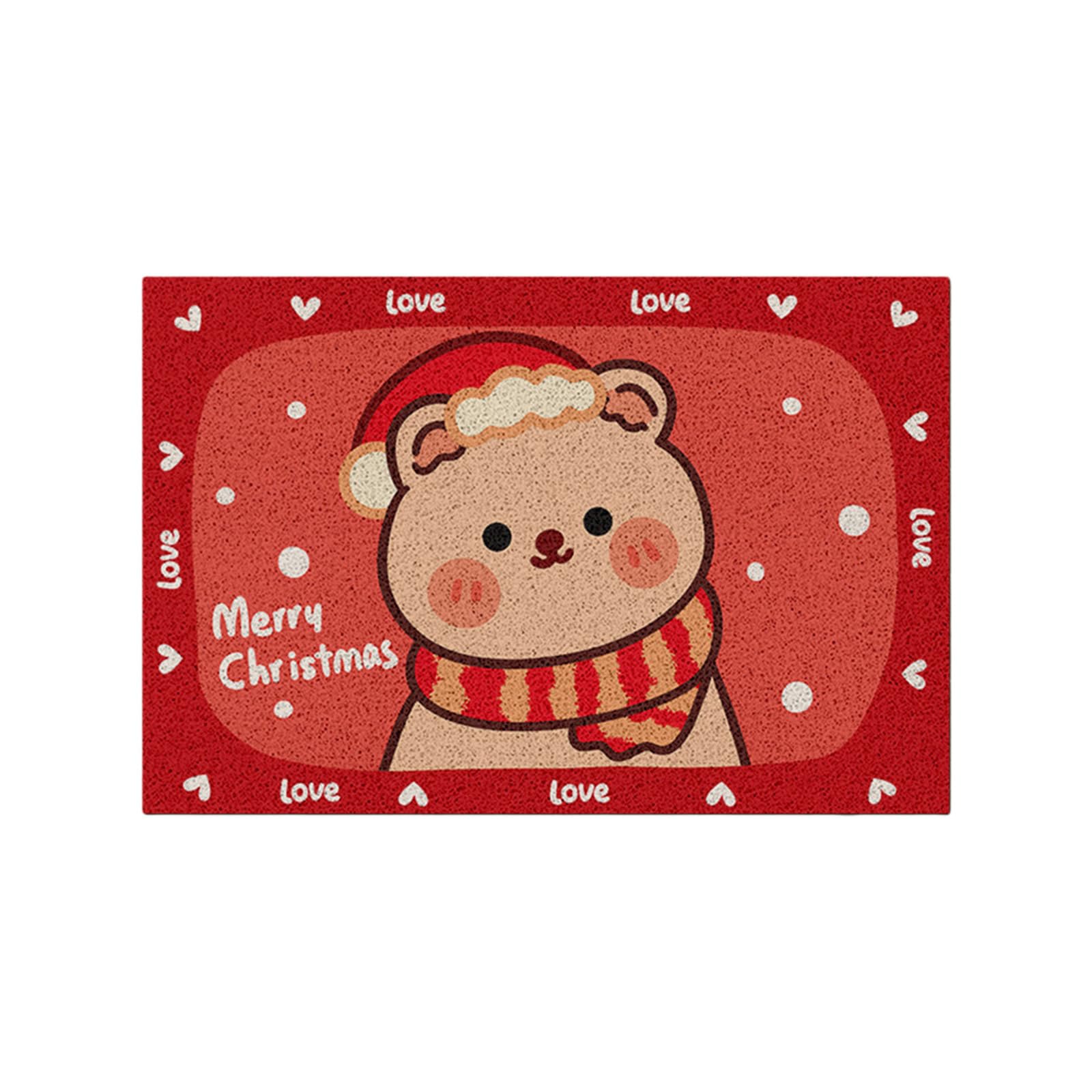 Tsophreniq Christmas Bathroom Mat NonSlip Shower Pad for Tub Entryway Quick Dry Shower Floor Mat