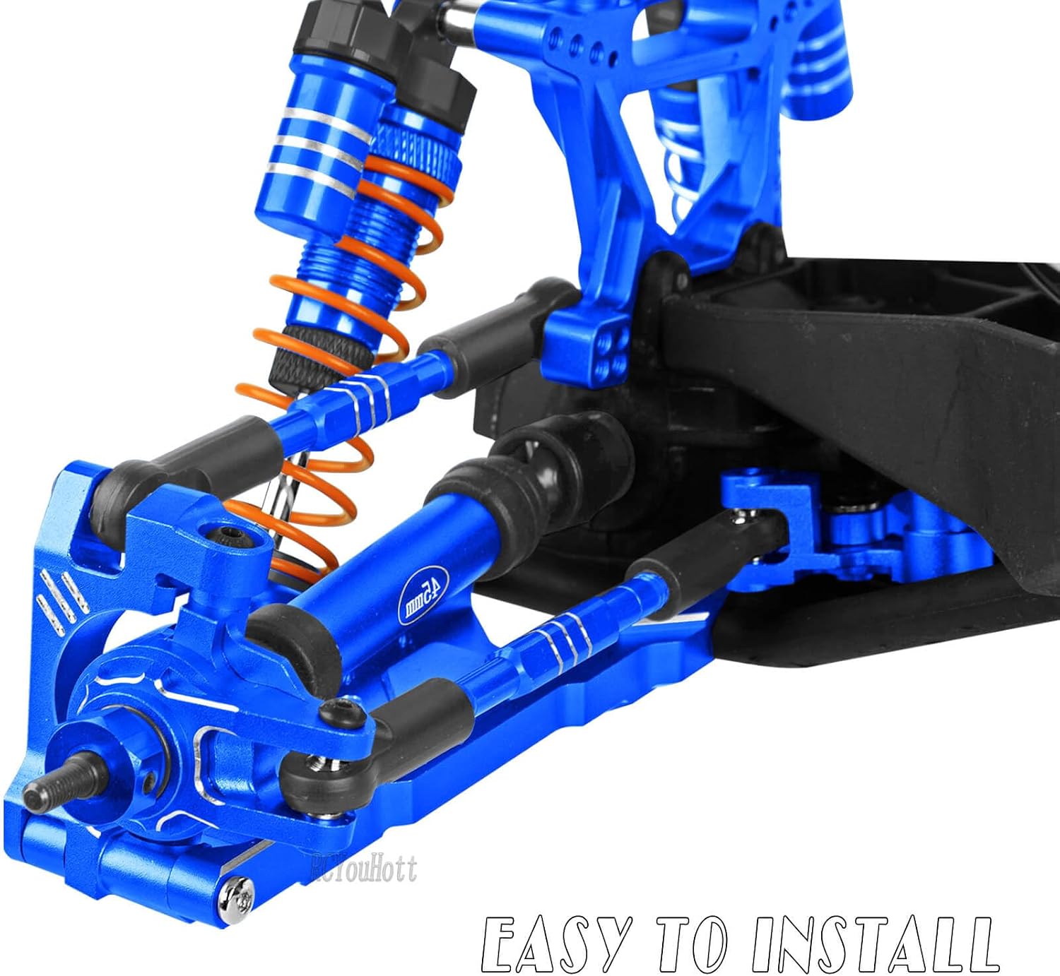 RC #45 Steel Front Rear Driveshaft/Drive Shaft Upgrades Part for 1/10 Slash,Rustler,Stampede,Jat0 4WD 4X4 VXL,F0rd F15O Rapt0r R 4WD,CVD Axles with Hex(#9051#9052) Navy Blue