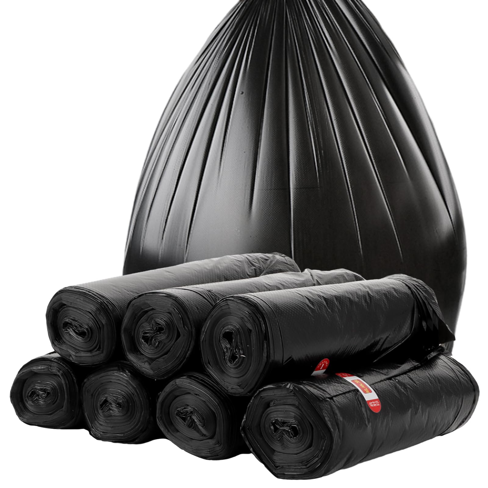 MIVIDE 225 bolsas de basura de 40 l, extrafuertes y resistentes al desgarro, 40 l, color negro, para el hogar, jardín, oficina, 60 x 80 cm (15 rollos)