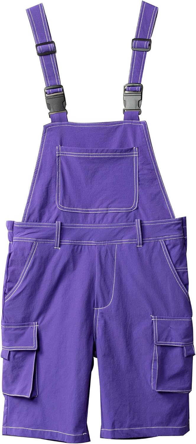 Men Summer Y2K Multi Side Pockets Cargo Bib Overalls Shorts