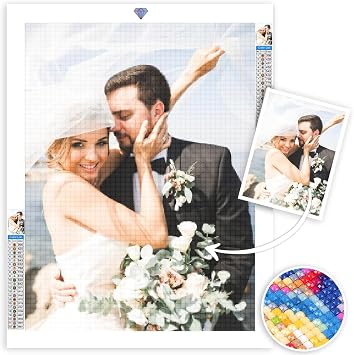 Custom 5D Diamond Painting Kits, DIY Personalized Photo Custom Your Own Picture, Diamond Painting Pictures Kits, Personalised Diamond Art,Gifts for Home Decor  Square Diamond 11.8x11.8inch/30x30cm