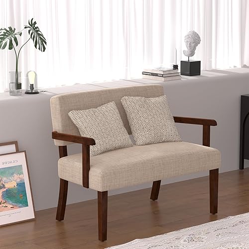 Miniatura 175 de Juego de 2 sillas decorativas con mesa, sillas de sala de estar con asiento suave y reposabrazos para sala de estar, dormitorio, sala de lectura,