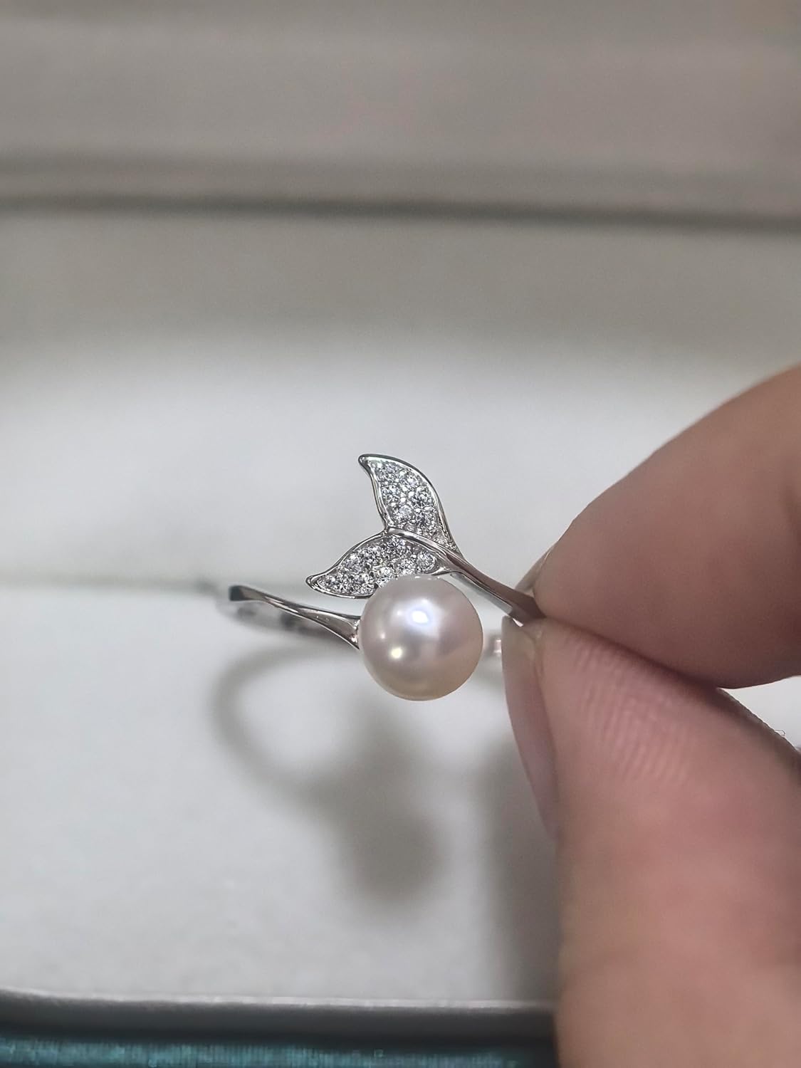 Freshwater Cultured Pearl Rings Jewelry for Women Fashion Valentine's Mothers Day Christmas Gifts Wife Mom Girlfriend, Anniversary Birthday Fine Jewelry Gifts for Her