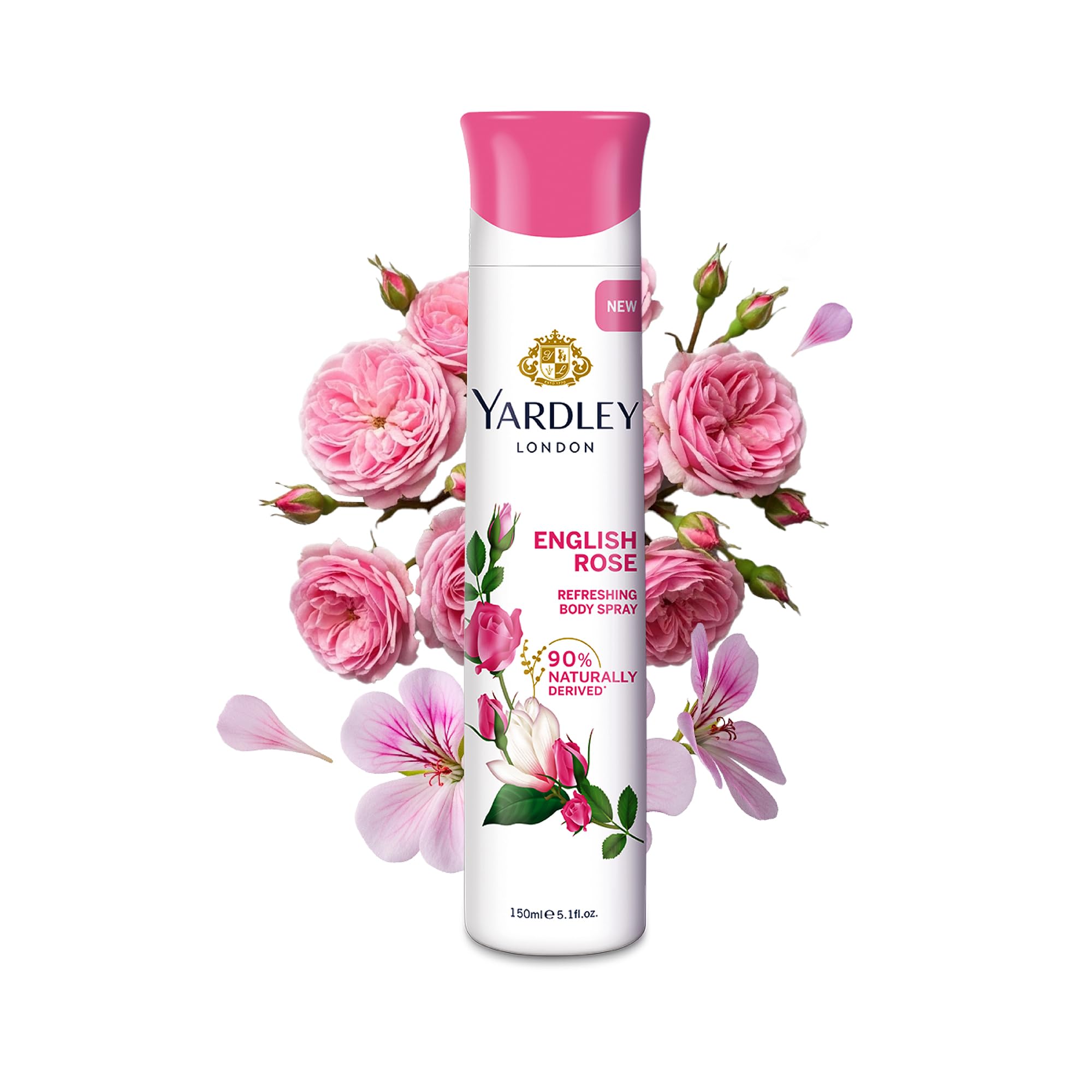 Yardley London English Rose Refreshing Deodorant Body Spray For Women, 150ml