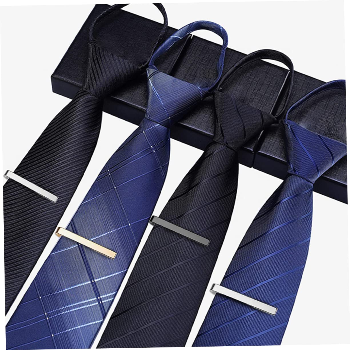 3 Stück-pack Herren Krawattenklammern aus Kupfer in Silber Gold und Schwarz Modisches und Vielseitiges Accessoire für Business Meetings und Alltag