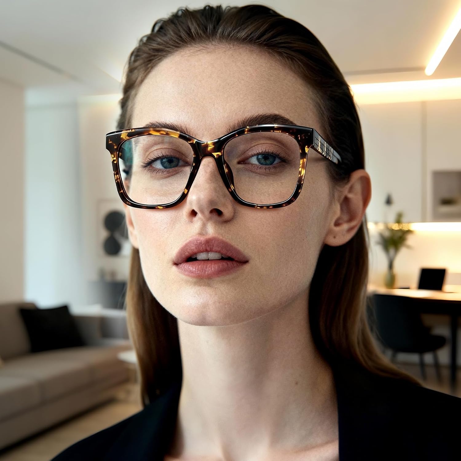 Oversized Square Blue Light Blocking Glasses for Women and Men - Gaming & Computer Anti-Fatigue - Image 3