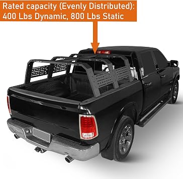 u-Box 18.8 High Overland Truck Bed Rack Cargo Carrier Truck Ladder Rack Compatible with 2009-2023 Ford F-150 & Raptor & Dodge Ram 1500, 2007-2018 Silverado 1500 & Sierra 1500 Pickup Trucks