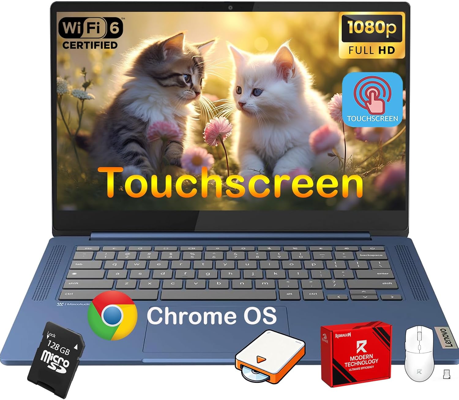 Lenovo IdeaPad Slim 3 Chromebook Laptop for Students 2025, 14” FHD Touchscreen,…