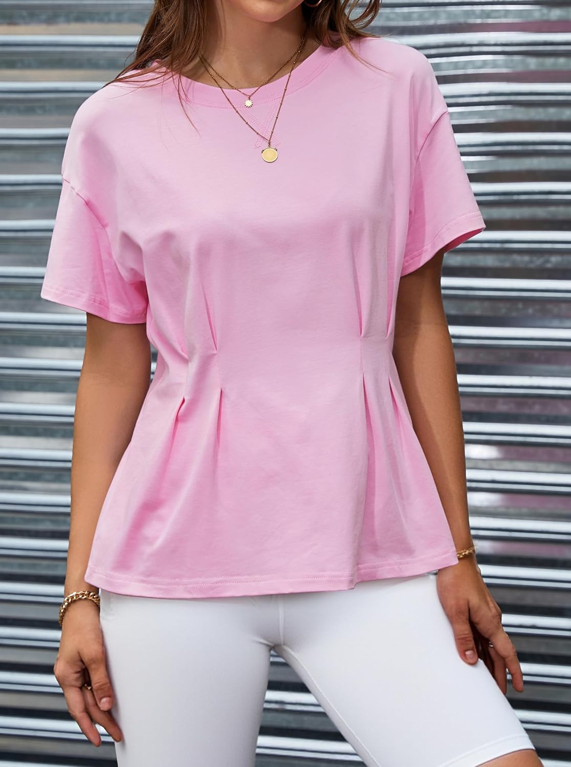 Avanova Women Peplum Top T Shirts Babydoll Short Sleeve Summer Tee - Image 3