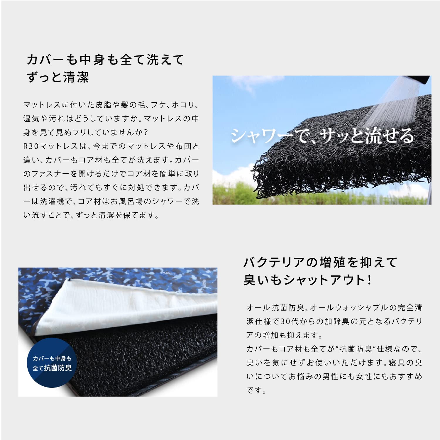 Amazon｜Literie リテリー 日本製 全て洗える&抗菌防臭 敷布団