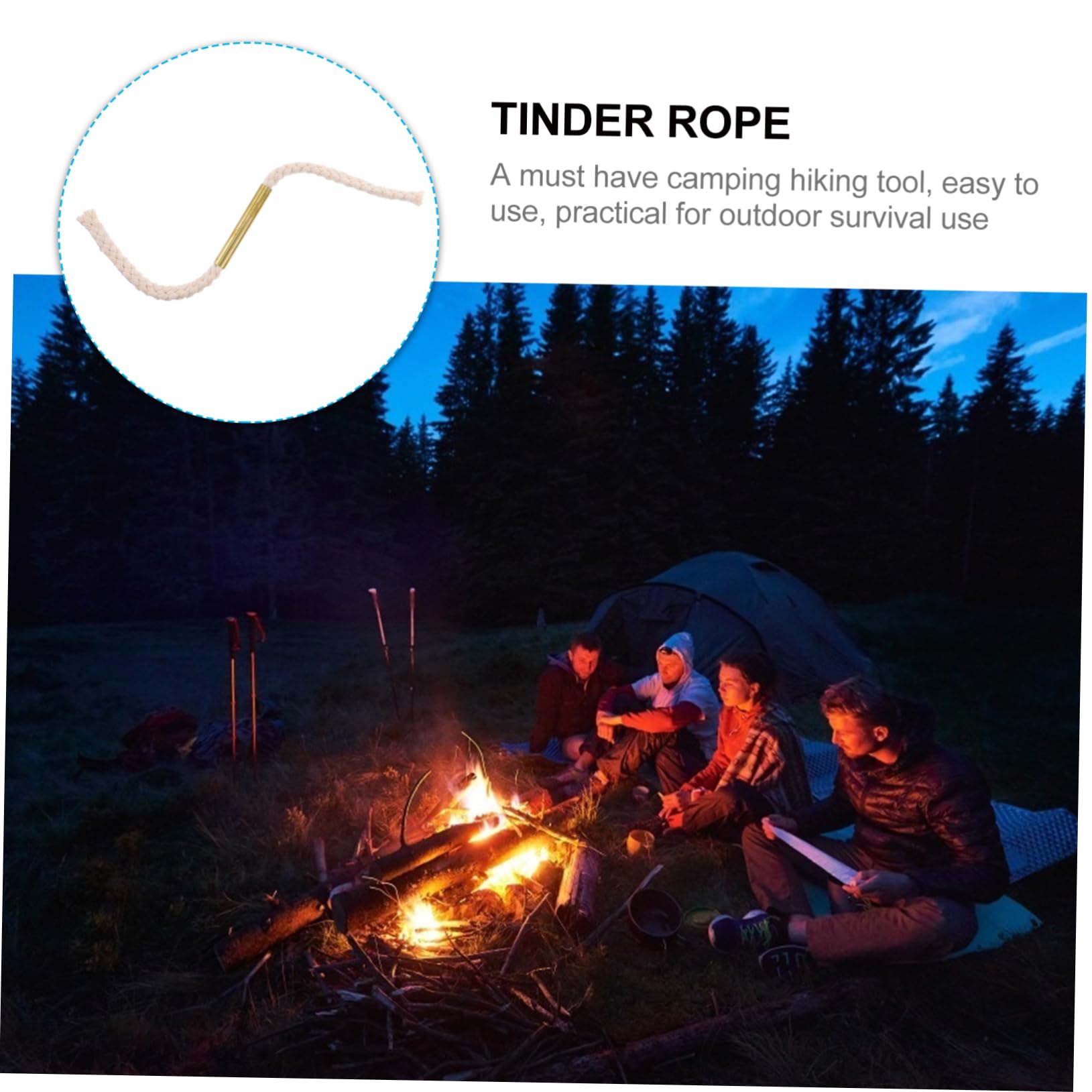 Abaodam Outdoor Survival Wick Cord Lightweight Fire Starters Rope for Camping Easy to Use Wick Cord Portable Fire Starter Tool Present for Camping Enthusiasts