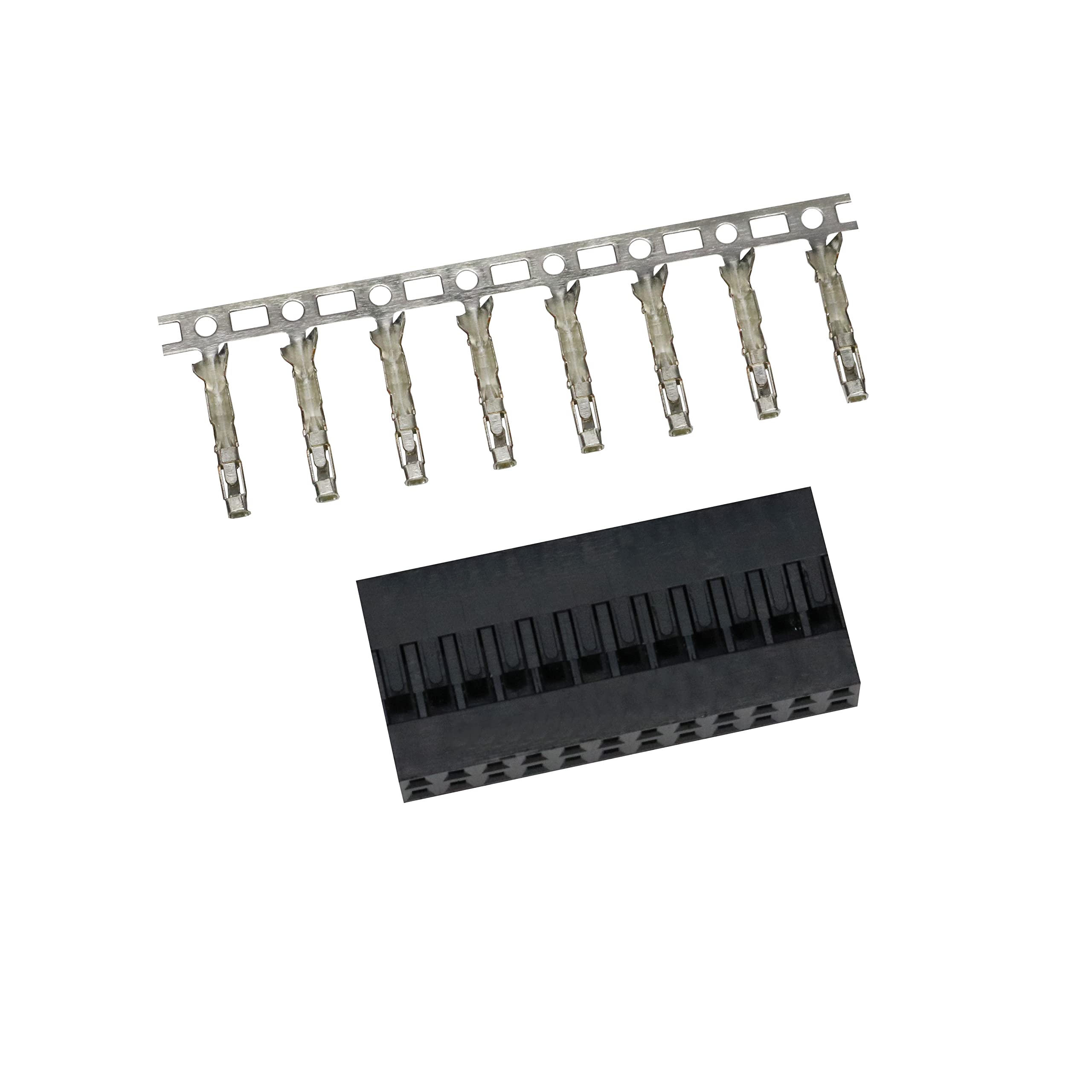 TJC8-254 Double Row 2.54mm 24-pin Header Crimp Connector Housing + Crimps, Pack of 100 Compatible With JST RE/HARWIN M20 / Amphenol ICC Mini-PV/DuPont Standard Header