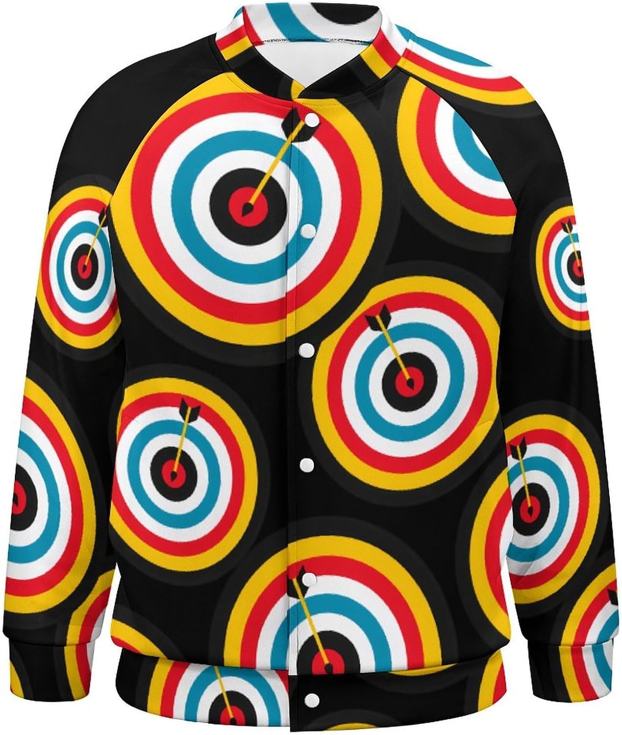 Archery Bullseyes Target Sports Baseball Jacket Fashion Sports Sweatshirts Sweater Casual Coat Outwear for Men