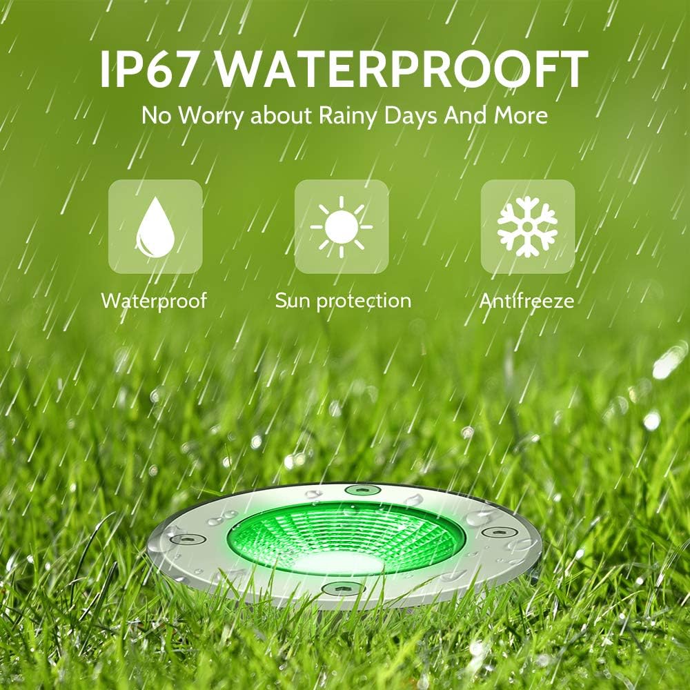 Amazon Crazy 🔥 Deals Landscape Lighting 3W RGB LED Remote Color Changing Landscape Lights DC12V Ground Lights IP67 Waterproof Garden Lights 16 Colors and 4 Changing Modes Outdoor Lighting Spotlights (6 Pack)