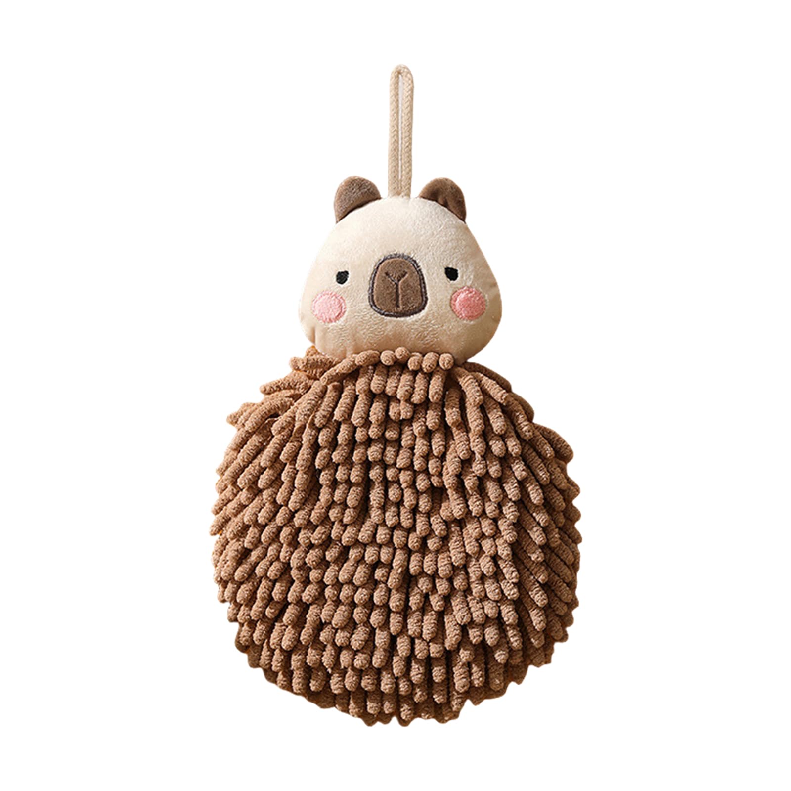 Oxxggkao Chenilles Hand Towels Kitchen With Loop Hanging For Bathroom Soft Absorbent Bath Cartoon Capybara Hand Towels