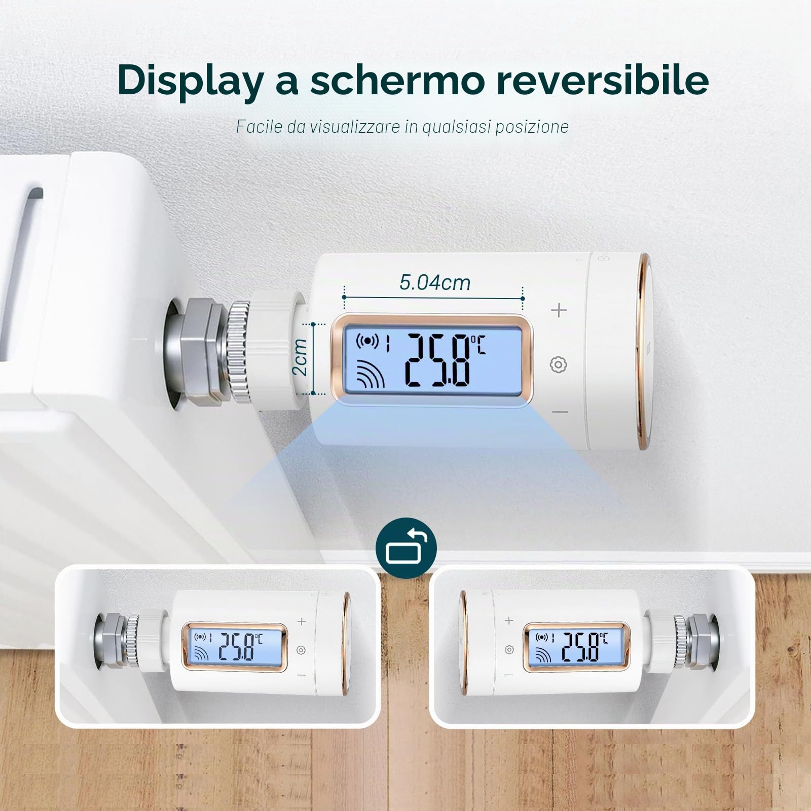 Inkbird Valvole Termostatiche WiFi,IRC-RW1 Termostato Smart con Gateway LCD Display,Gestione Smart del Riscaldamento via App,11 Periodi di Tempo,Termostato WiFi per Camera da letto,Bagno